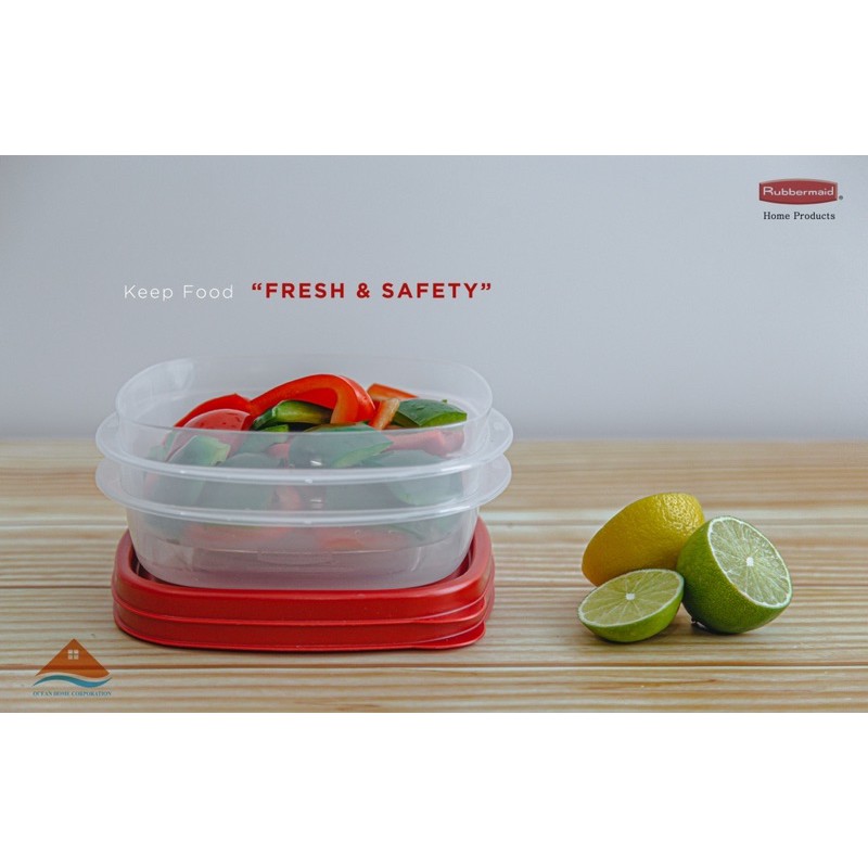 Bộ 2 hộp đựng thực phẩm nhựa nguyên snh cao cấp  nắp có van RUBBERMAID USA