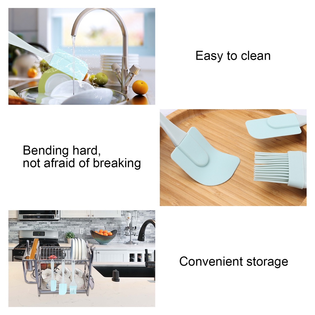 FASHYUNER Bộ 3 dụng cụ bằng silicon làm bánh tiện dụng