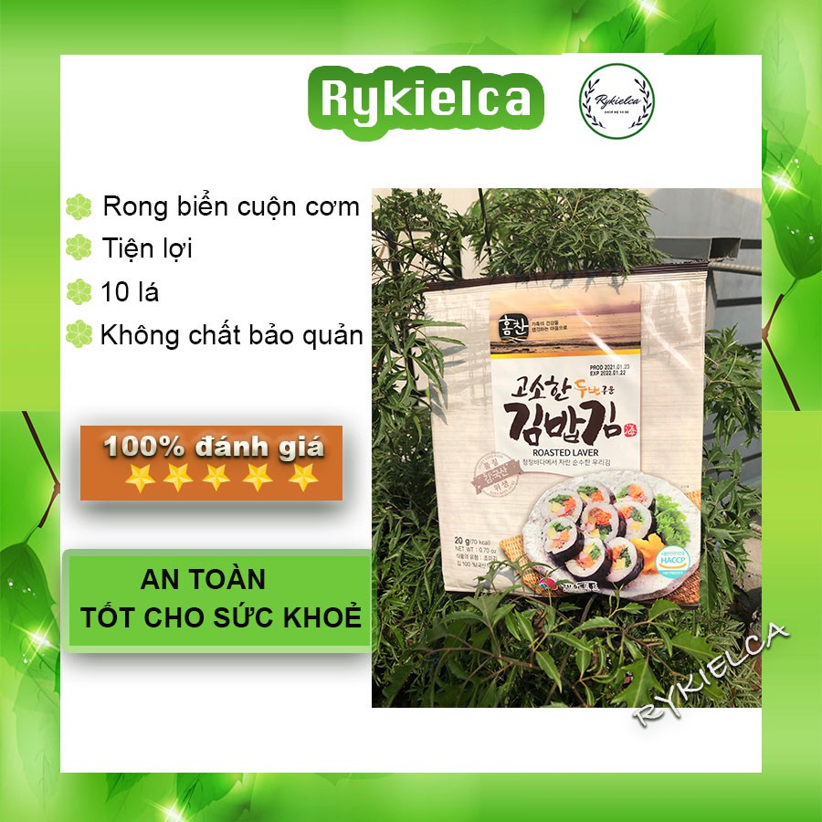 Rong biển cuộn cơm Hàn Quốc 10 lá làm Shushi, Kimpap - đảm bảo hàng chuẩn, tốt cho sức khoẻ, an toàn, tự nhiên