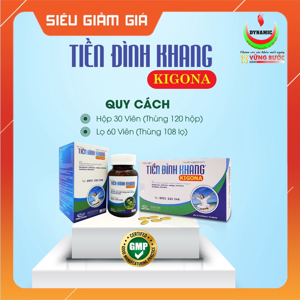 Giảm rối loạn tiền đình - Tiền Đình Khang - Hộp 30 viên & hộp 60 viên