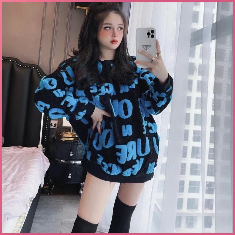 Áo len nữ form rông ANVI áo len tay dài dáng rộng chữ xù bông nhiều màu dày đẹp thời trang nữ mua đông xuân dưới 70kg . | BigBuy360 - bigbuy360.vn