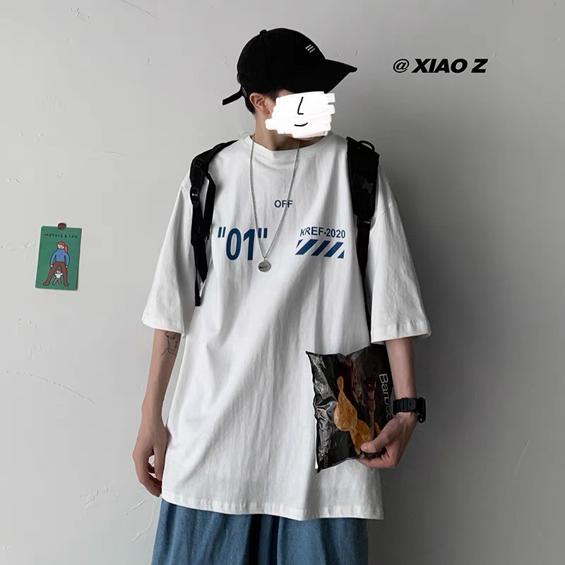 Áo thun tay lỡ Boin store, Áo tay ngắn thun cotton in OFF 01 from unisex 2 màu trắng/đen_hình thật kèm clip tại tại Boin