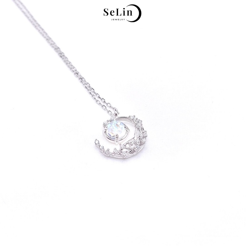 Dây chuyền vòng cổ bạc 925 nữ đính đá mặt trăng twinkle moon SELIN JEWELRY