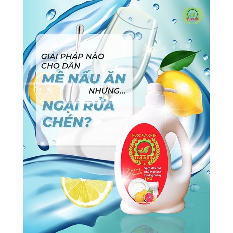 NƯỚC RỬA CHÉN SINH HỌC 1kg - 1,6kg - LÂM ĐẠI PHÚC - Mới ra hương quế dùng cực thơm