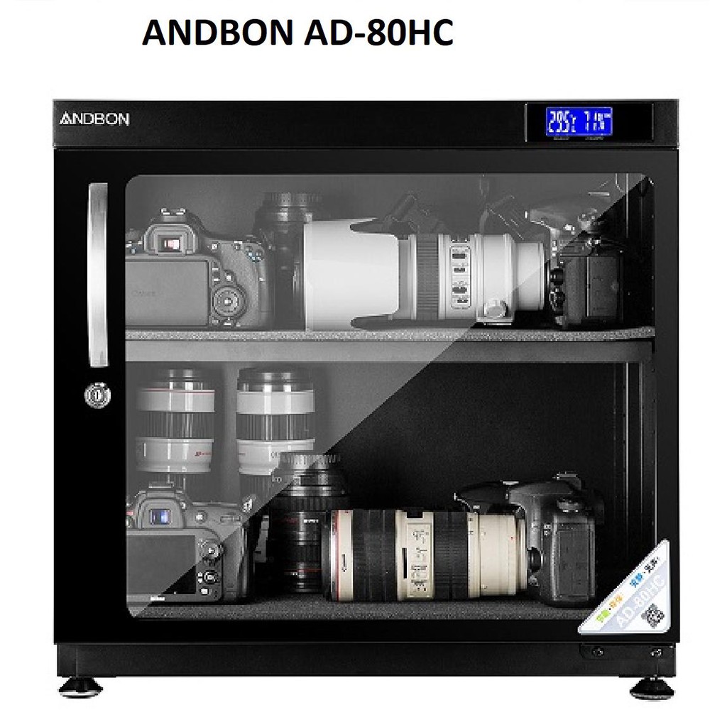 Tủ chống ẩm Andbon AD-80HC (80 Lít) - Công nghệ Japan + Tặng da cừu lau len (Da thật)