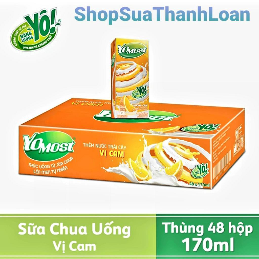 [HSD T12-2022] Thùng 48 Hộp Sữa Chua Uống YoMost Cam 170ml