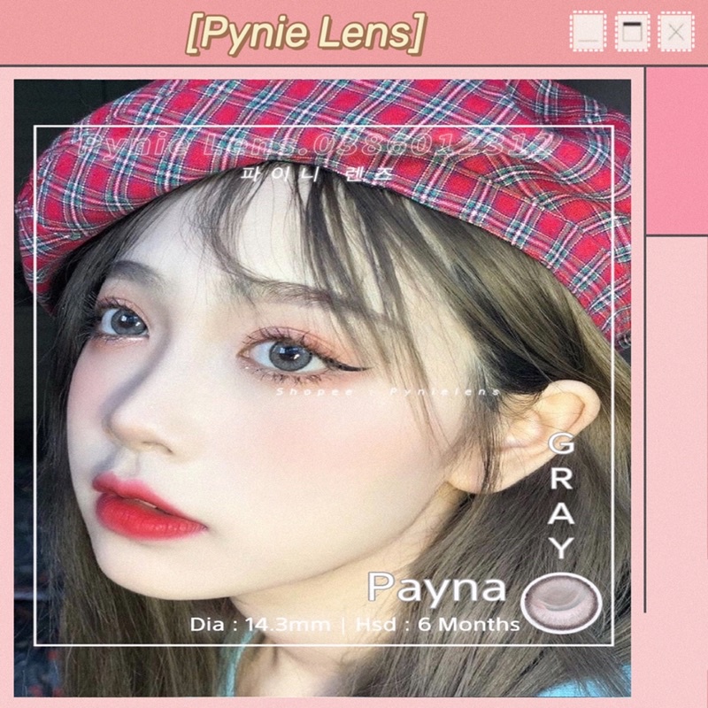 Kính áp tròng xám viền đen giãn vừa so hot siêu dễ mang | Pynielens ✨