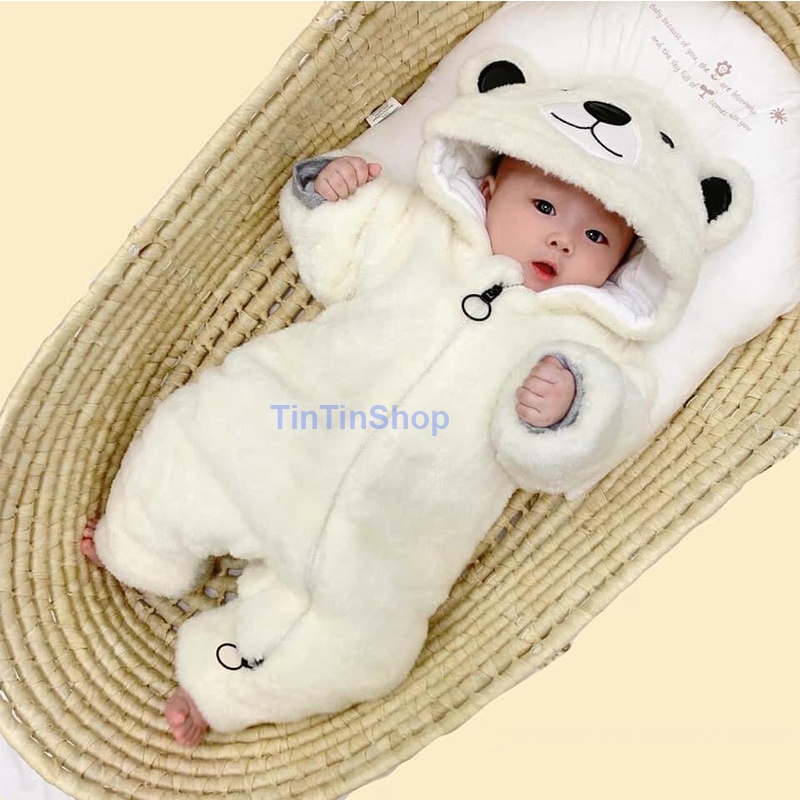 Body ủ ấm nỉ bông 3 lớp khóa kéo cho bé 0-12 tháng Hàng cao cấp xuất khẩu Châu Âu SLD02