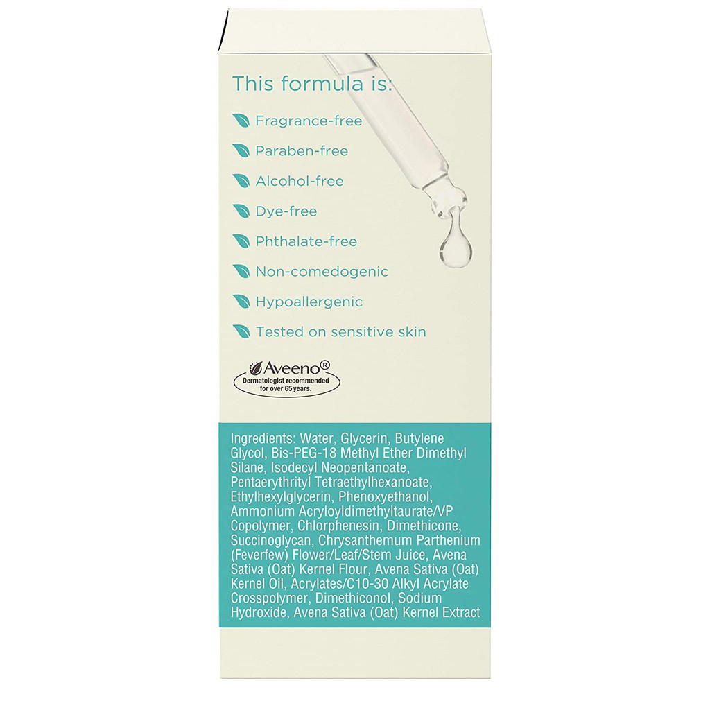 Serum dưỡng ẩm, phục hồi cho da nhạy cảm Aveeno Calm + Restore Triple Oat Hydrating Face Serum 30ml