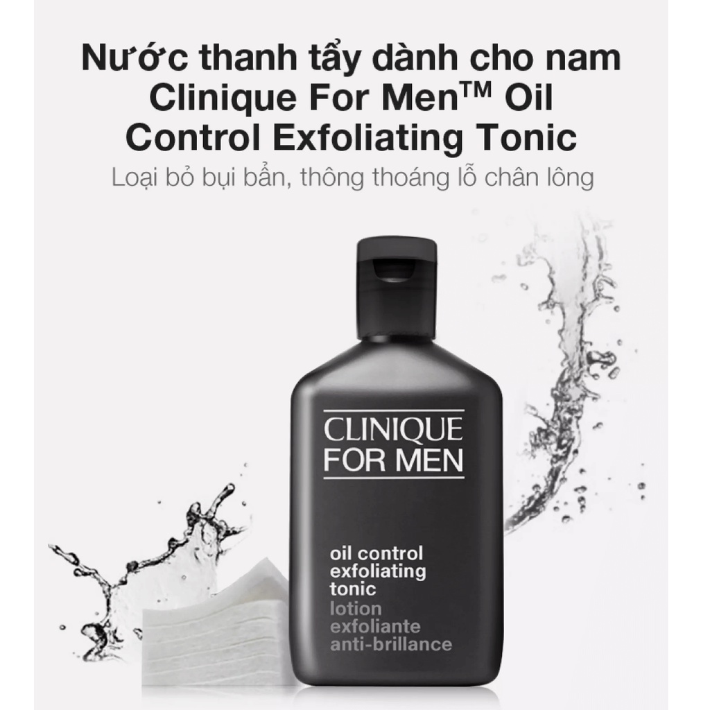 Nước Thanh Tẩy Kiềm Dầu Cho Nam Clinique For Men Oil Control Exfoliating Tonic Lotion 200ml