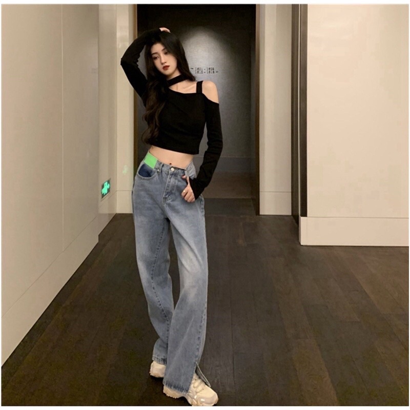 Áo kiểu thun croptop tay dài dáng ôm cho nữ