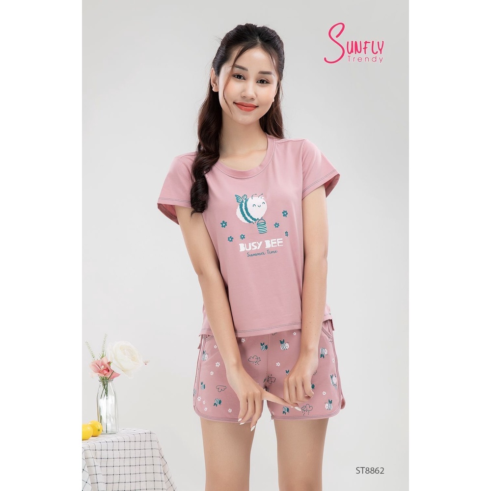 ST8862 - BỘ MẶC NHÀ COTTON ÁO CỘC QUẦN SOOC