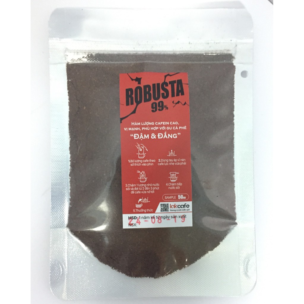 100gr Cafe Bột Robusta Nguyên Chất - Lakcafe Với Bí Quyết Nông Dân Dak Nông - Cafein Cao, Vị Mạnh, Đậm & Đắng | BigBuy360 - bigbuy360.vn