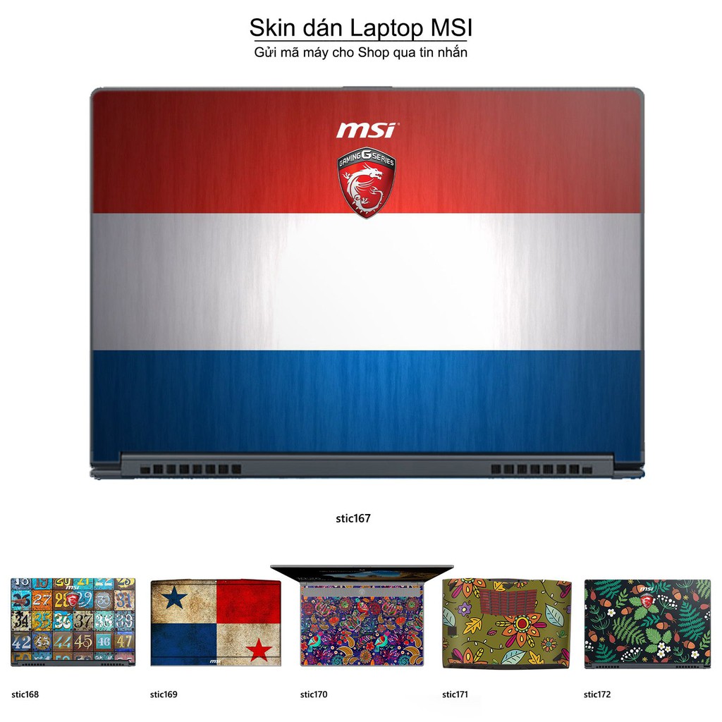 Skin dán Laptop MSI in hình Hoa văn sticker _nhiều mẫu 28 (inbox mã máy cho Shop)