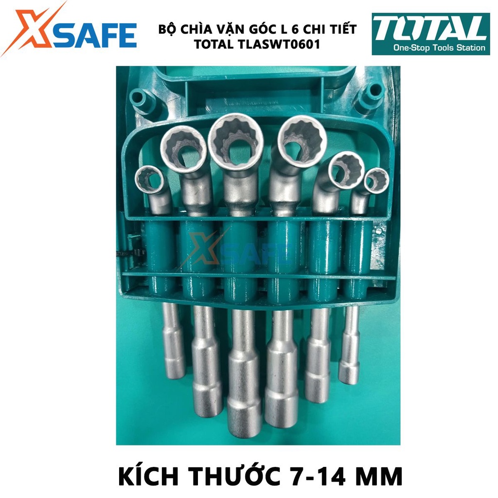 Bộ chìa vặn góc L 6 chi tiết TOTAL TLASWT0601 | bộ 6 cần điếu kích thước 7mm 8mm 10mm 12mm 13mm 14mm chất liệu CR-V
