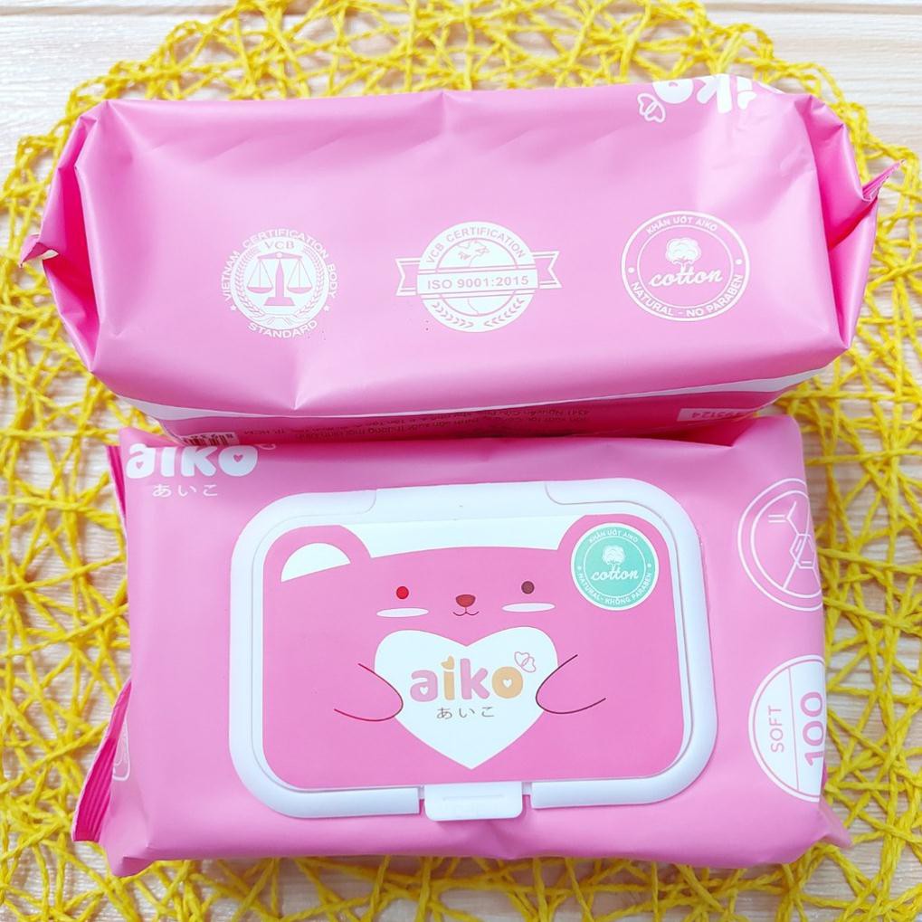 Khăn ướt cho bé Aiko 100 tờ không mùi
