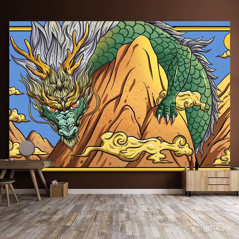 Tấm vải treo tường trang trí nội thất phong cách Ukiyo-E