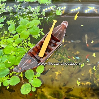 Thuyền xuồng nổi trang trí hồ cá (Mô hình)