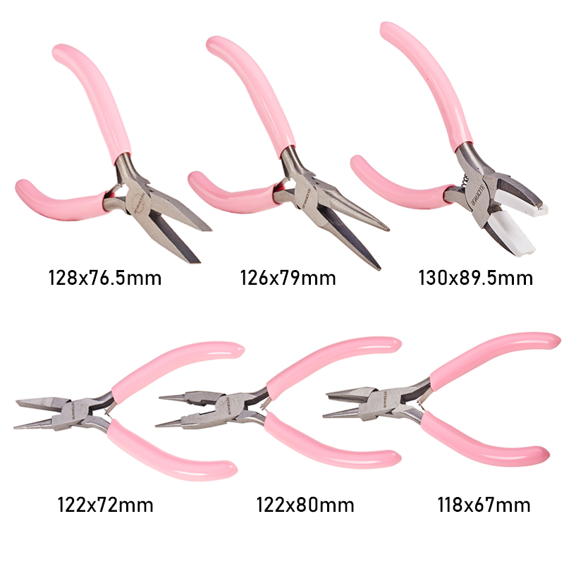 Kềm làm trang sức bằng thép carbon có tay cầm màu hồng
