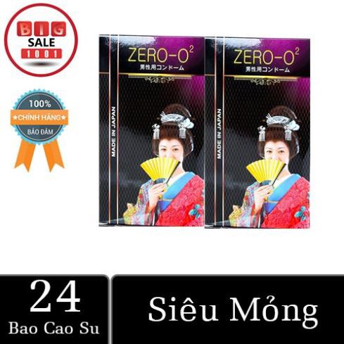 Hàng HOT [ Combo 2 Hộp] - Bao Cao Su Zero O2 Siêu Mỏng  24 Cái, Bcs Zero O2 Siêu Mỏng Mang Lại Cảm Giác Thật