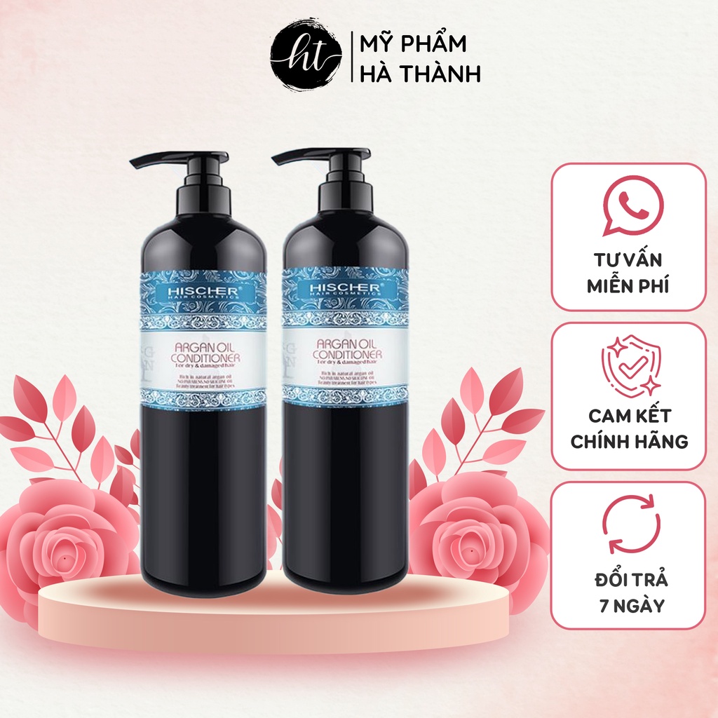 Bộ Dầu Gội Xả Phục Hồi Siêu Mượt Hischer Argan Oil 500ml Hàng Chính Hãng Có Tem Nhập Khẩu  - HT236