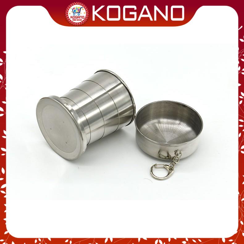 Ly Uống Nước Gấp Gọn KOGANO Chất Liệu Cốc Inox Có Nắp Đi Du Lịch, Dã Ngoại Đa Năng HG-001179