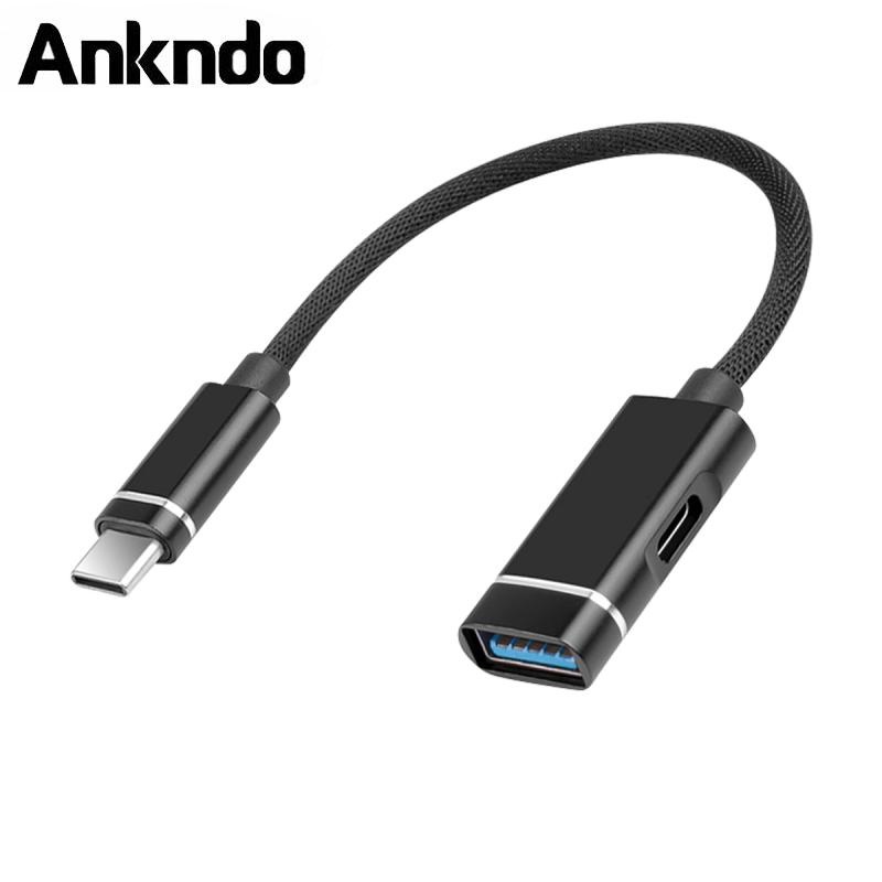 Bộ Hub Chuyển Đổi USB Type C Sang Cổng Sạc USB 3.0 + PD OTG 2 Trong 1 Đa Năng Cho Laptop