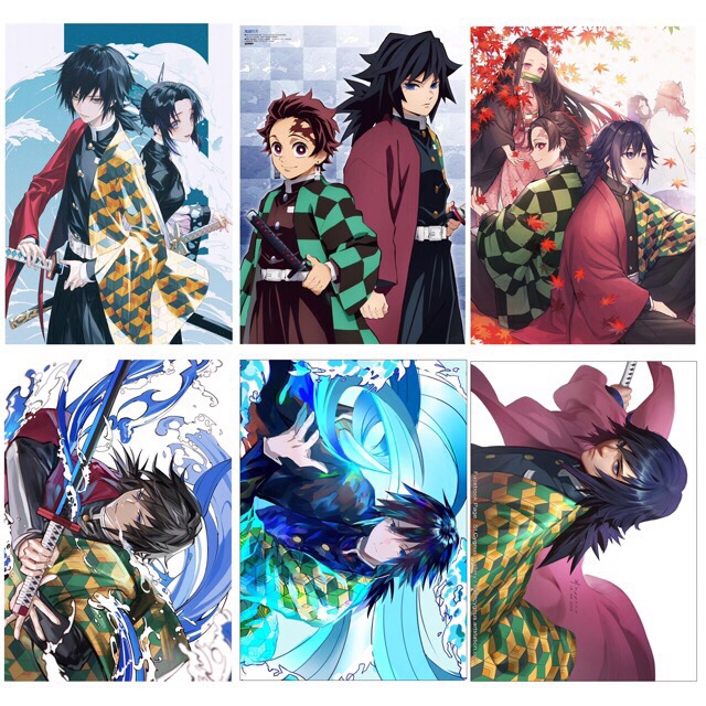 Poster kimetsu no Yaiba combo 3 tấm khổ a4 khác nhau ngẫu nhiên