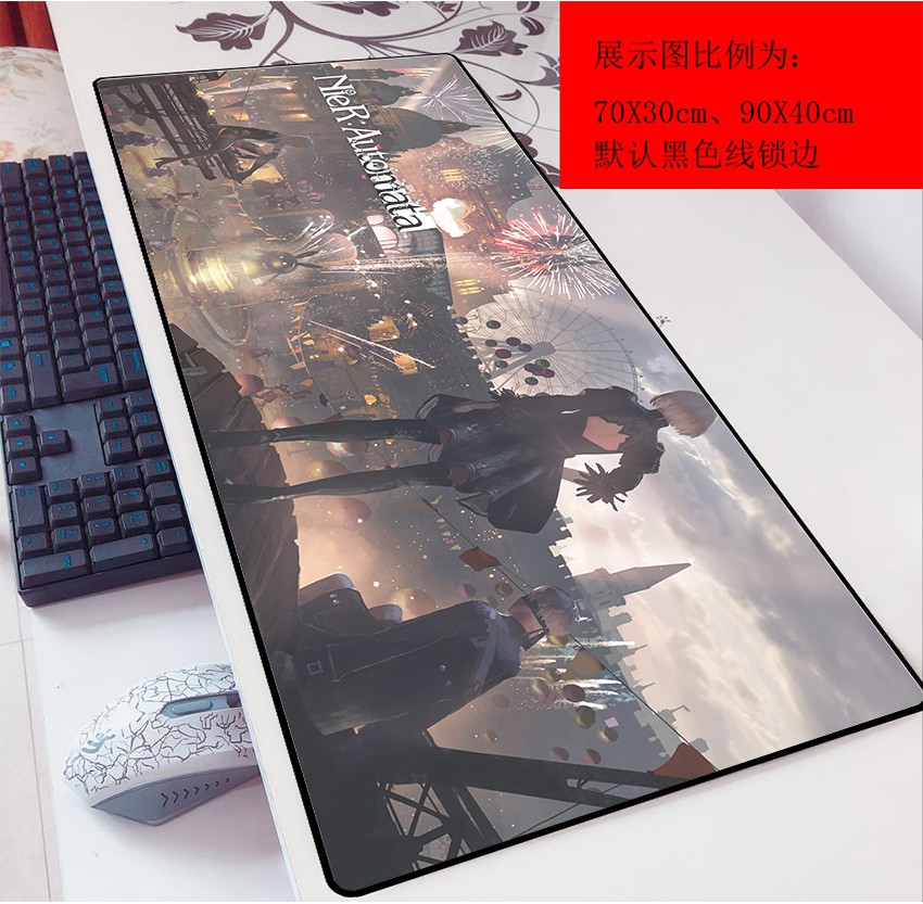 Miếng Lót Chuột Và Bàn Phím 9s Nier Automata 2b Anime Cỡ 90x30 Cỡ 3mm