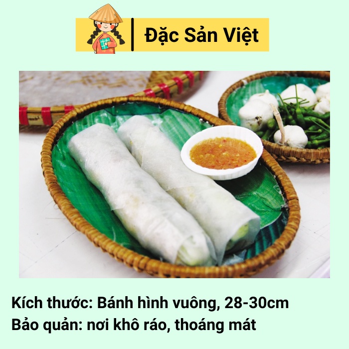 Bánh Tráng Gạo Vuông Bình Định - Bánh Tráng Máy Mỏng Dễ Cuốn - Đặc Sản Việt