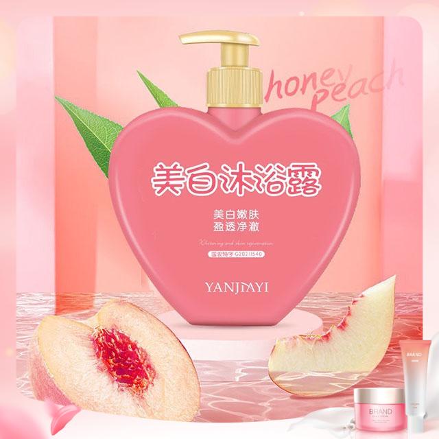 Sữa Tắm Hồng Yanjiayi chiết xuất từ trái Đào Dưỡng Ẩm Làm Trắng Da Cho Nữ