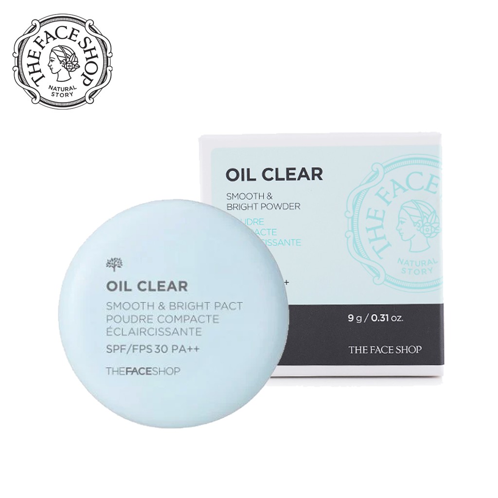 PHẤN PHỦ KIỀM DẦU OIL CLEAR SMOOTH & BRIGHT PACT THE FACE SHOP 9 GRAM