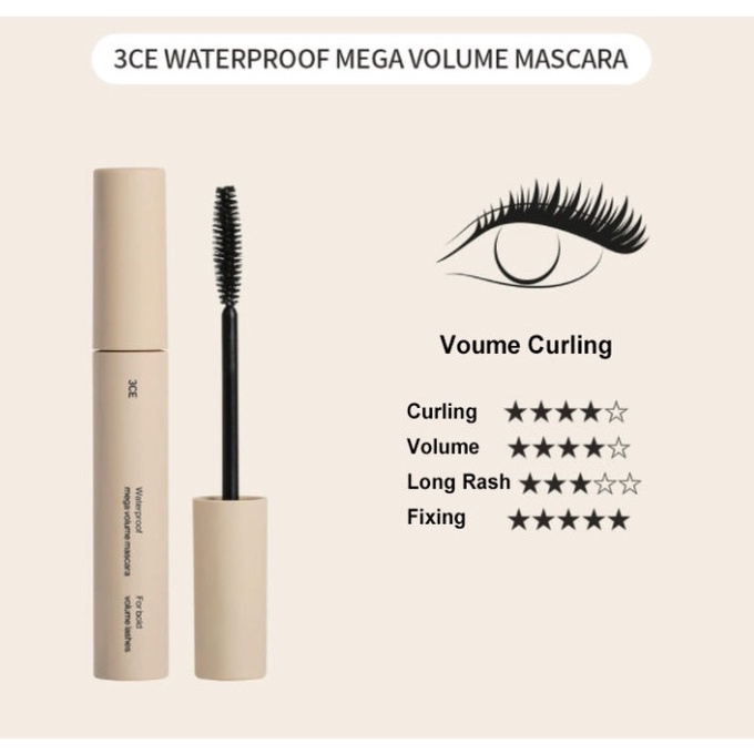 Mascara 3CE Stylenanda WaterProof Mega Volume Siêu Dày Mi