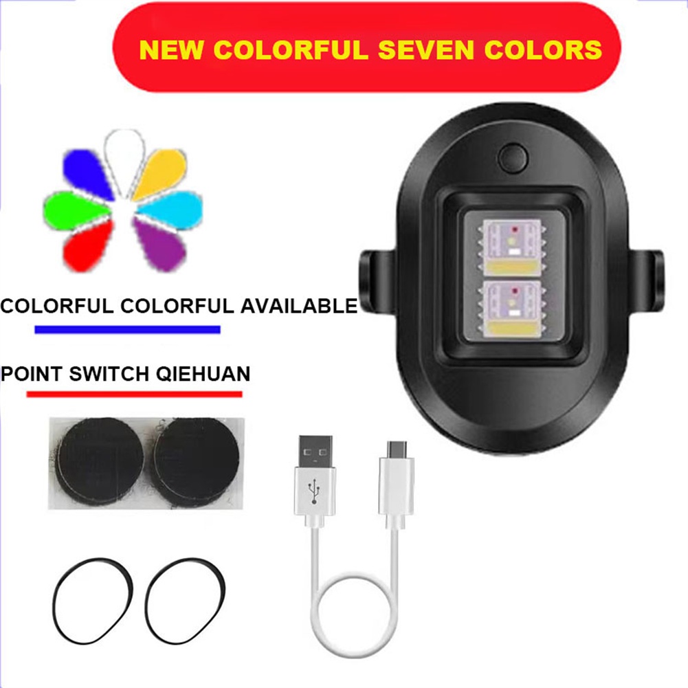 Nhấp nháy Máy Bay Hạng Nhẹ 4/7 Có Thể Sạc Lại Màu Cho xe máy xe Đạp Bay Không Người Lái Đuôi Ánh Sáng Chuyến Bay Đêm Đèn cici01.vn