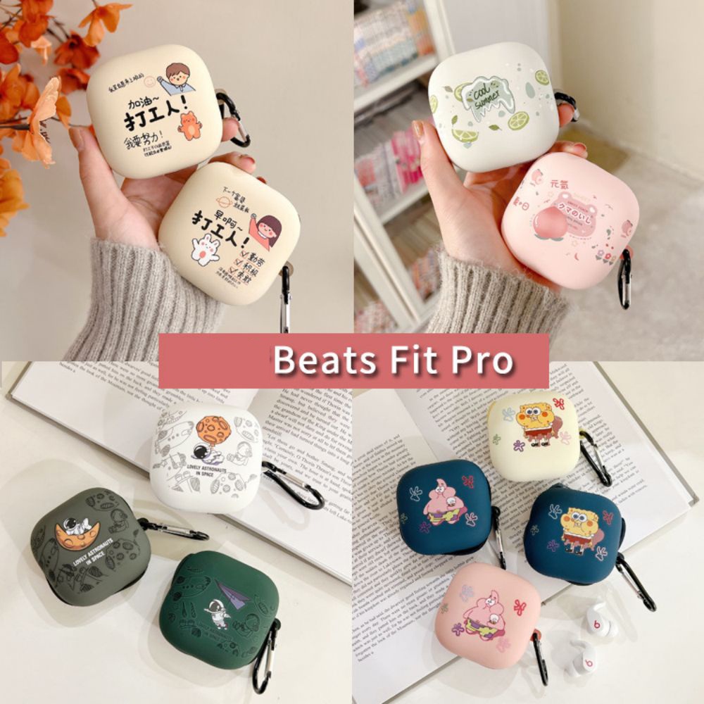 Hoạt Hình Vỏ Bọc Hộp Sạc Tai Nghe Beats Fit Pro Chống Trượt Chống Rơi Họa Tiết Dễ Thương