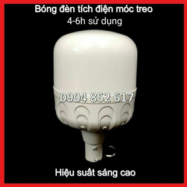 Bóng đèn LED tích điện, sạc điện, 40W, có móc treo, sạc điện 5V