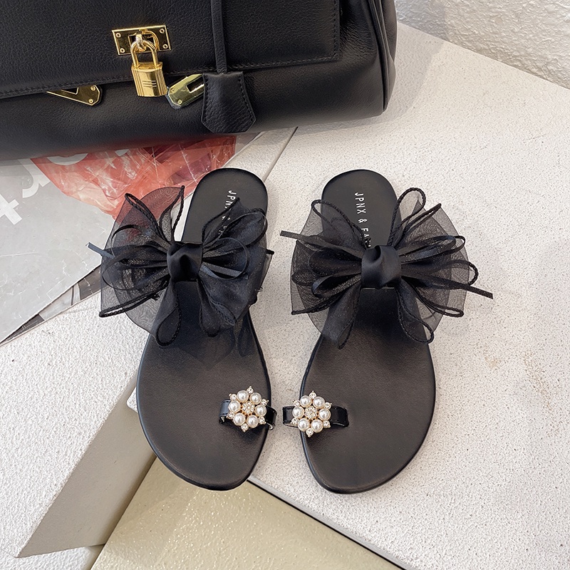 Dép sandal IELGY đính ngọc trai giả thời trang mùa hè cho nữ