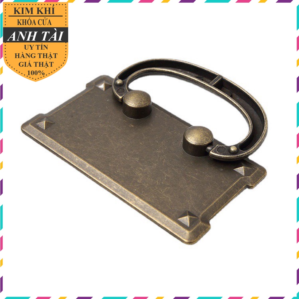 Tay Nắm Hộc Tủ Gỗ Sồi Bản Đồng phong cách giả cổ, châu Âu.