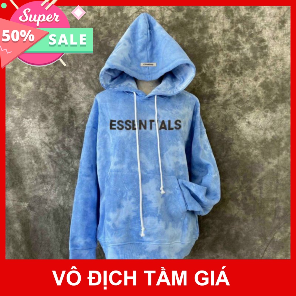 Áo nỉ hoodie Màu Loang Essentials In cao su nổi Hogoto shop , áo nỉ bông unisex nam nữ (kèm Móc khóa +Bùa yêu)