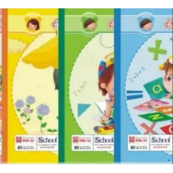 Vở 4 oly 80 trang 6 sao hồng hà (set 5 quyển)