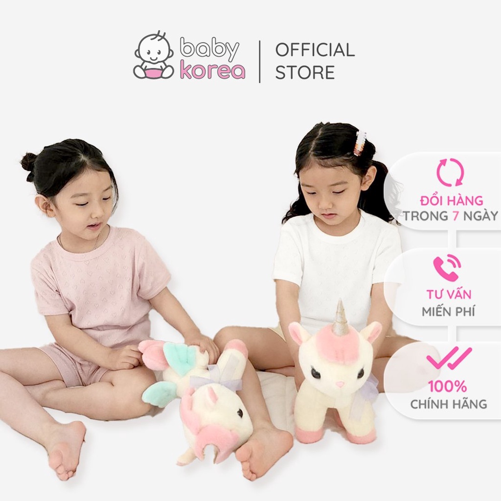 Bộ quần áo cộc cotton xước lỗ trái tim mát mẻ co giãn HEREIAM made in Korea cho bé thời trang trẻ em BABYKOREA