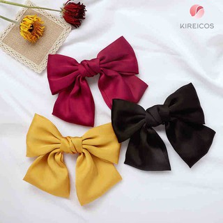 Combo 5 Kẹp tóc nơ bản to vải lụa hot trend Hàn Quốc Nhiều Màu Ngẫu nhiên