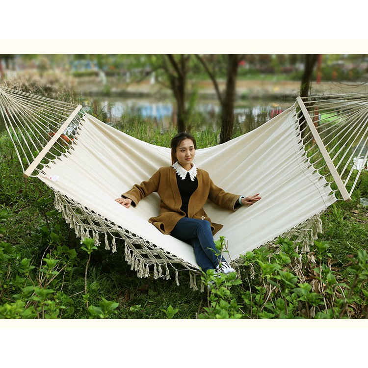 Võng Tua Rua Khung Gỗ Tròn Lớn Võng Tua Rua Siêu To 140x200cm PA10050