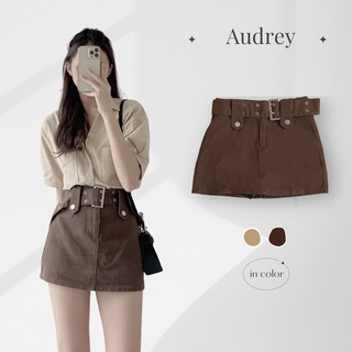 CV888 Chân váy jeans nữ AUDREY kèm đai to bản có quần trong phong cách Ulzzang