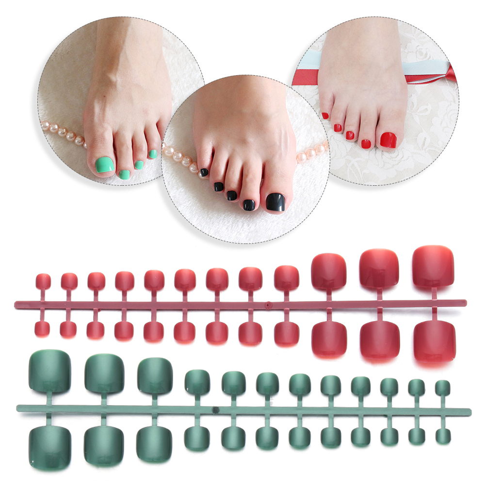 Móng Chân Giả Mềm Màu Trơn Phong Cách Pháp Phổ Biến Thời Trang