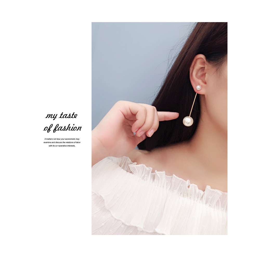 Bông tai, Khuyên tai nữ bạc 925 đính ngọc trai nhân tạo dáng dài