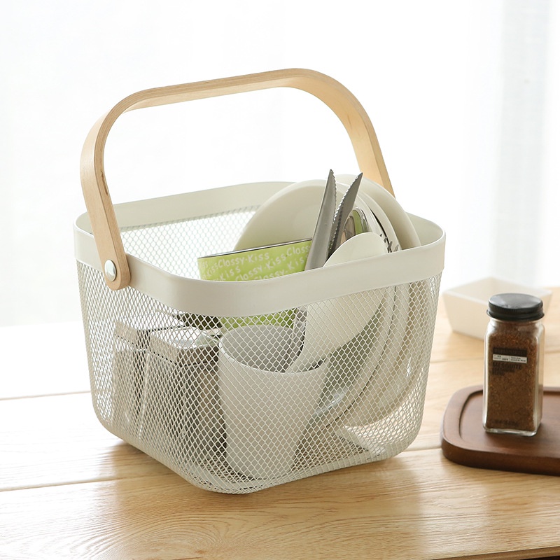 giỏ rau Trái cây Colander Chất liệu kim loại Tay cầm tay thoải mái Mang Rổ đựng rau quả thực tế chống chịu được cho nhà bếp Boron069