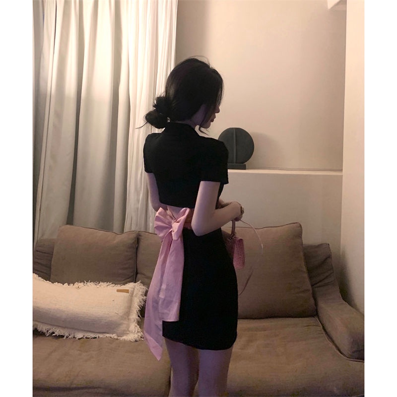 ❤Váy babydoll đầm babydoll Đầm Polo Dáng Ôm Đính Nơ Xinh Xắn Thời Trang Cho Bạn Gái
