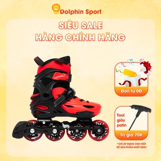 Giày Patin Centosy Kid Pro 2 Đỏ Đen Tặng kèm bảo hộ tay chân+túi chuyên dụng+Mũ patin cao cấp+Khóa học trải nghiệm