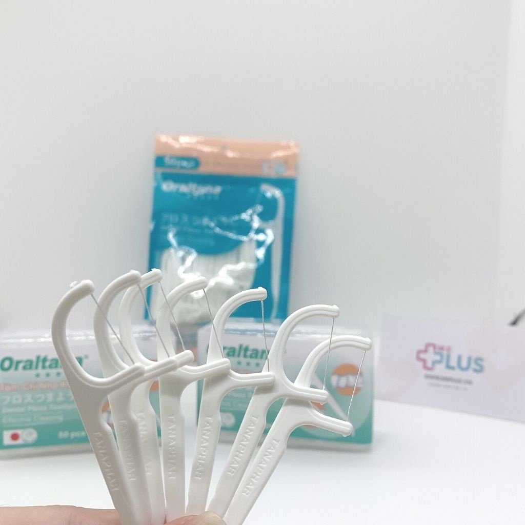 Tăm chỉ nha khoa Oraltana 50 cái, chỉ xỉa răng y tế sợi chỉ siêu mảnh, dẻo dai giúp loại bỏ mảng bám, thức ăn thừa